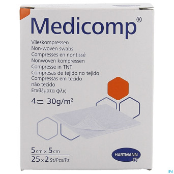 Medicomp cp ster 4pl 5x5cm 30g 25x2