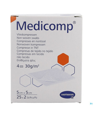 Medicomp cp ster 4pl 5x5cm 30g 25x2