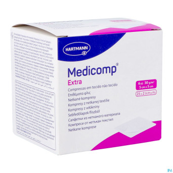 Medicomp cp ster extra 6pl 5x5cm 30g 25x2