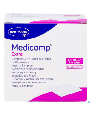 Medicomp cp ster extra 6pl 5x5cm 30g 25x2