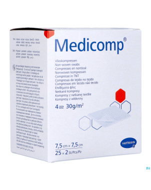 Medicomp cp ster 4pl 7,5x7,5cm 30g 25x2