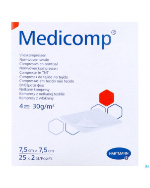 Medicomp cp ster 4pl 7,5x7,5cm 30g 25x2