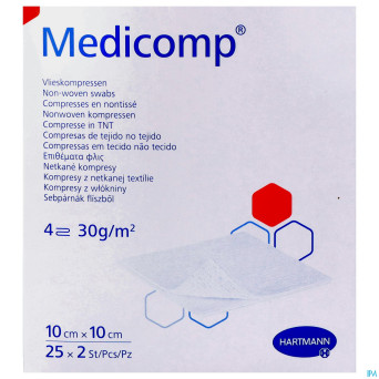 Medicomp cp ster 4pl 10x10cm 30g 25x2
