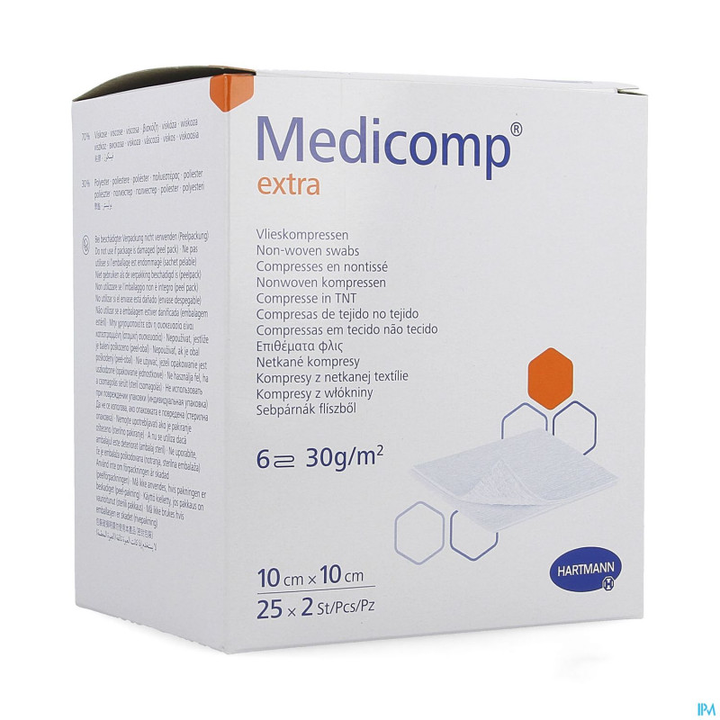 Medicomp cp ster extra 6pl 10x10cm 30g 25x2