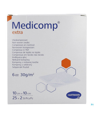 Medicomp cp ster extra 6pl 10x10cm 30g 25x2