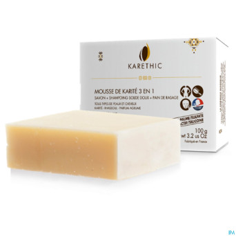 Karethic mousse karite savon-sh solide 3en1   100g