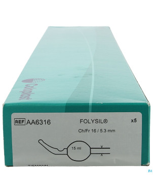 Folysil 2 voies tie sil cath 15ml 40cm ch16 5