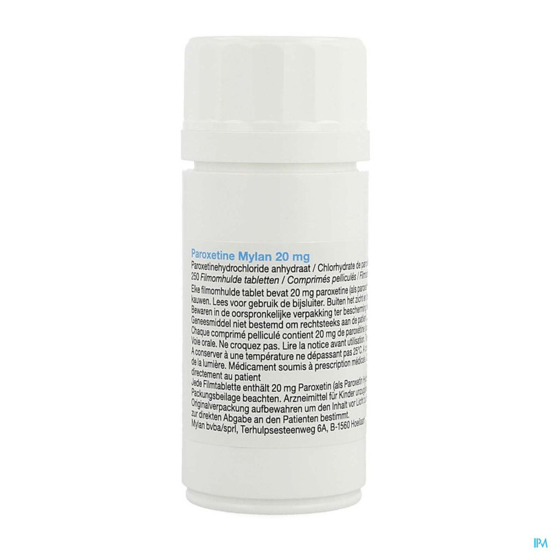 Paroxetine viatris 20mg comp pell 250 fl hdpe