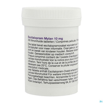 Escitalopram viatris 10mg comp pell 250 pot idd