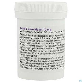Escitalopram viatris 10mg comp pell 250 pot idd
