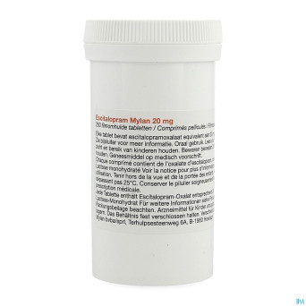 Escitalopram viatris 20mg comp pell 250 pot idd