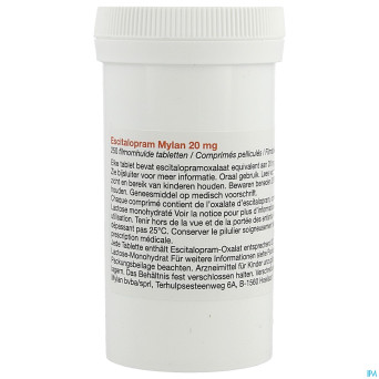 Escitalopram viatris 20mg comp pell 250 pot idd