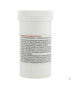 Escitalopram viatris 20mg comp pell 250 pot idd
