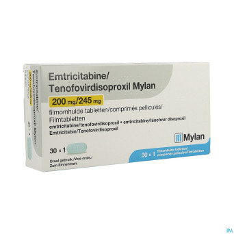 Emtricitab.tenofov.200/245 mylan comp pell. 30 bl