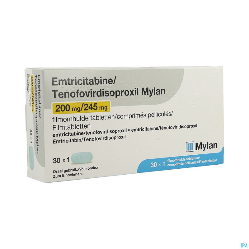 Emtricitab.tenofov.200/245 mylan comp pell. 30 bl