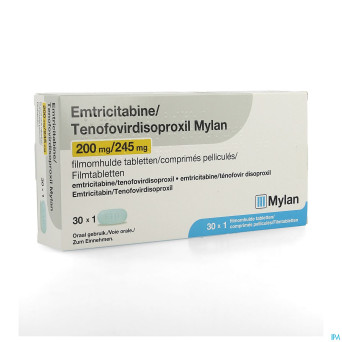 Emtricitab.tenofov.200/245 mylan comp pell. 30 bl