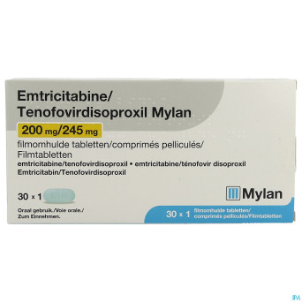 Emtricitab.tenofov.200/245 mylan comp pell. 30 bl