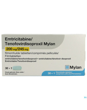 Emtricitab.tenofov.200/245 mylan comp pell. 30 bl