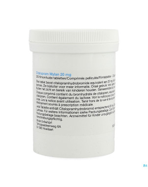 Citalopram viatris 20mg comp pell 250 pot