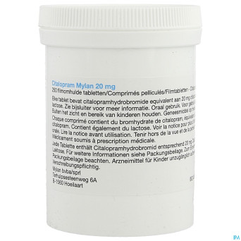 Citalopram viatris 20mg comp pell 250 pot