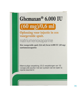 Ghemaxan  6.000ui  60mg/0,6ml ser prer. 20+pr.aig.