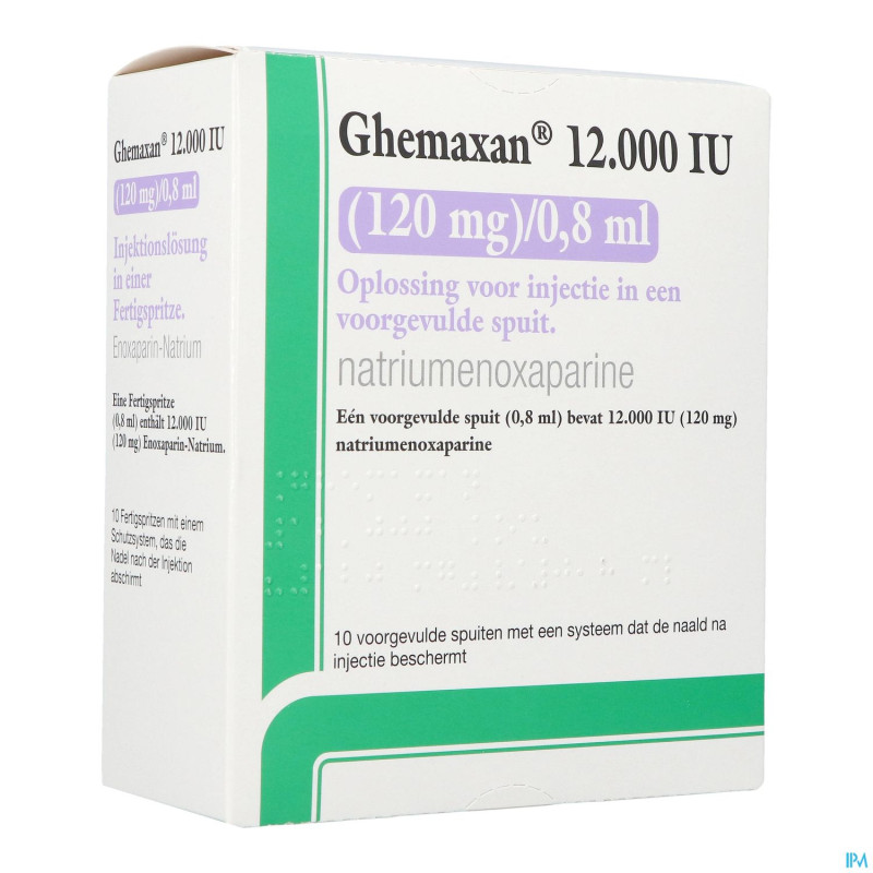 Ghemaxan 12.000ui 120mg/0,8ml ser prer.10+pr.aig.