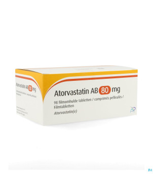 Atorvastatin ab 80mg comp pell 98 pvc/pe/pvdc/alu