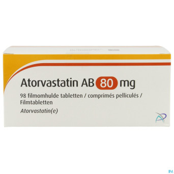 Atorvastatin ab 80mg comp pell 98 pvc/pe/pvdc/alu