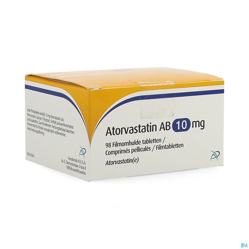 Atorvastatin ab 10mg comp pell 98 pvc/pe/pvdc/alu