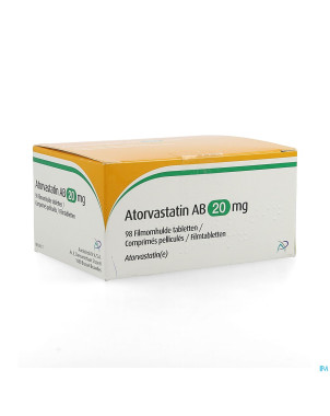 Atorvastatin ab 20mg comp pell 98 pvc/pe/pvdc/alu