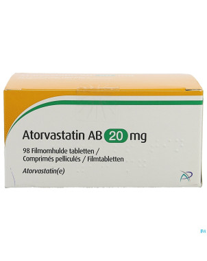 Atorvastatin ab 20mg comp pell 98 pvc/pe/pvdc/alu