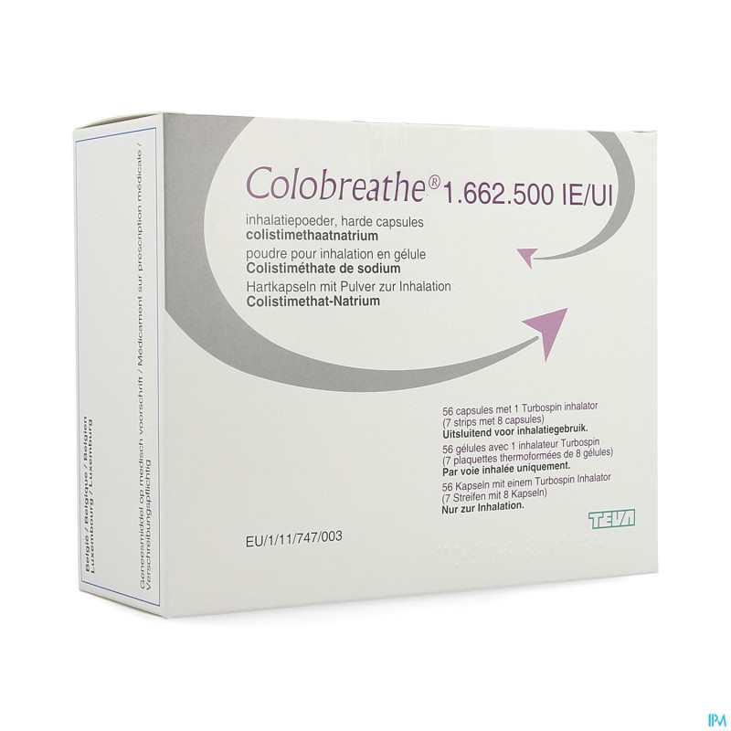 Colobreathe 1662500ui abacus pdr inhal. caps 56