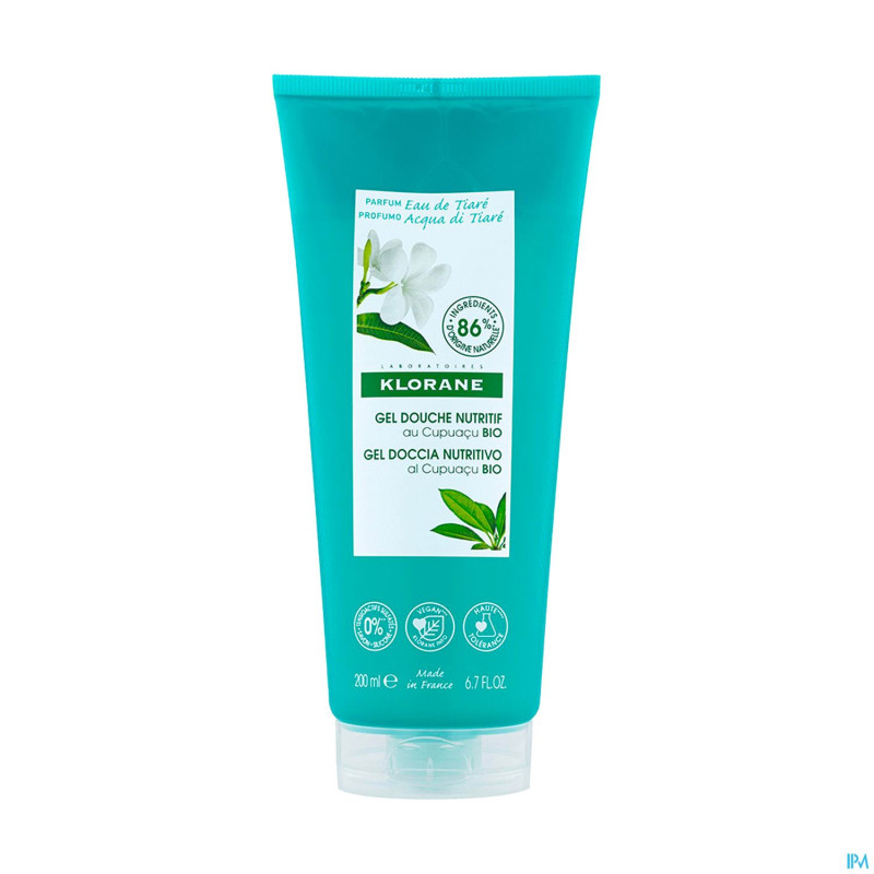 Klorane corps douche gel eau tiare 200ml nf