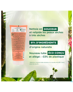 Klorane corps douche cr lait rose 200ml nf