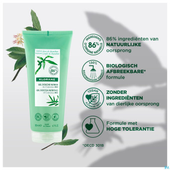 Klorane corps douche gel seve bambou 200ml nf