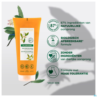 Klorane corps douche gel fleur oranger 200ml nf