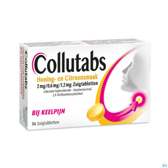 Collutabs miel citr.2mg/0,6mg/1,2mg past. sucer 36