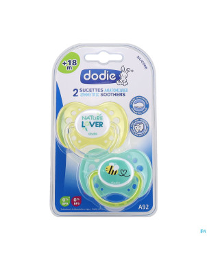 Dodie sucette anatomique +18m vert duo 2    a92