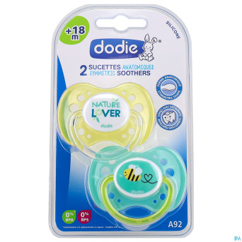 Dodie sucette anatomique +18m vert duo 2    a92