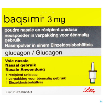 Baqsimi 3mg pdr nasale recipient unidose  1