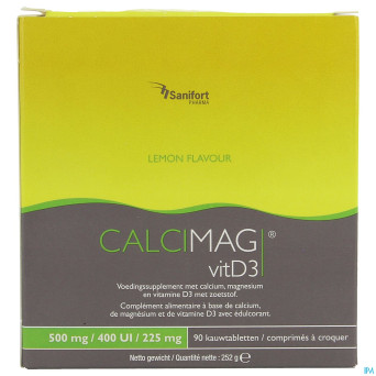 Calcimag ca 500mg/d3 400ui/mg 225mg lemon  comp 90