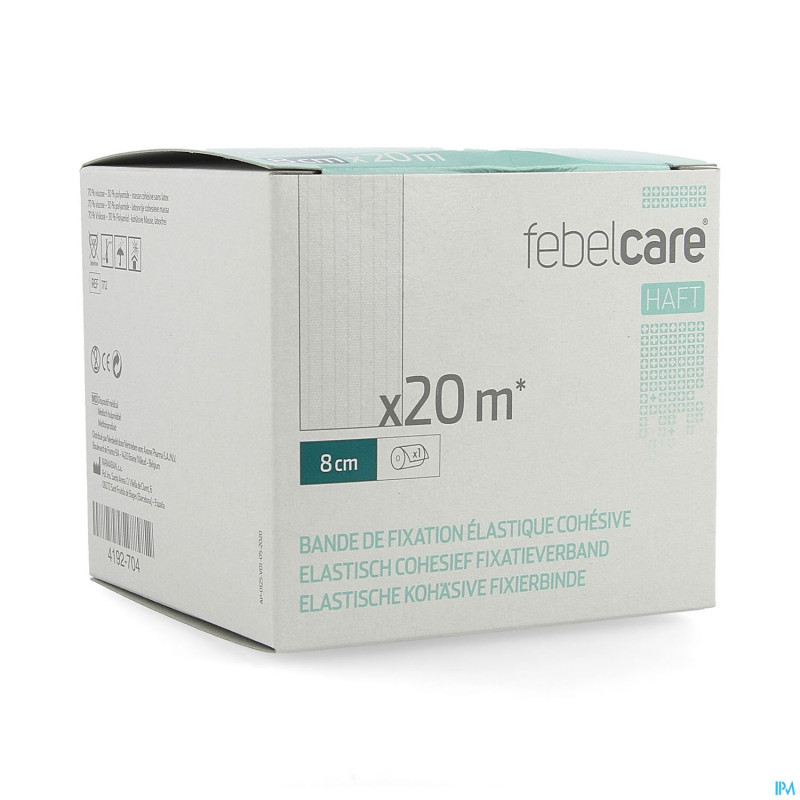 Febelcare haft bande fix.elastiq. cohesive 8cmx20m