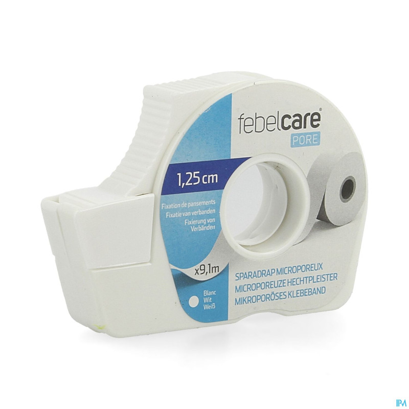 Febelcare pore sparadrap microporeux 12,5mmx9,14m