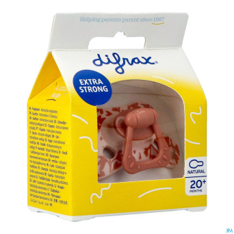 Difrax sucette natural 20m+ rose/dessin