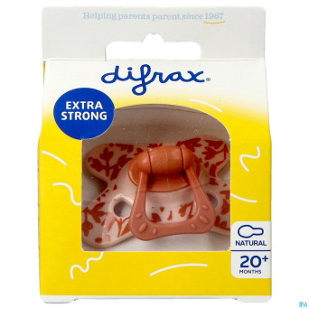 Difrax sucette natural 20m+ rose/dessin