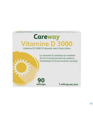 Careway vitamine d 3000iu    softcaps 90