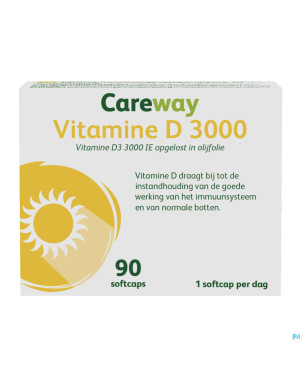 Careway vitamine d 3000iu    softcaps 90
