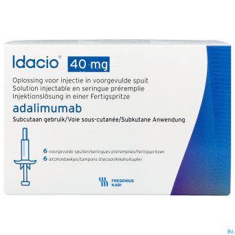 Idacio 40mg/0,8ml sol inj 50mg/ml seringue prer. 6