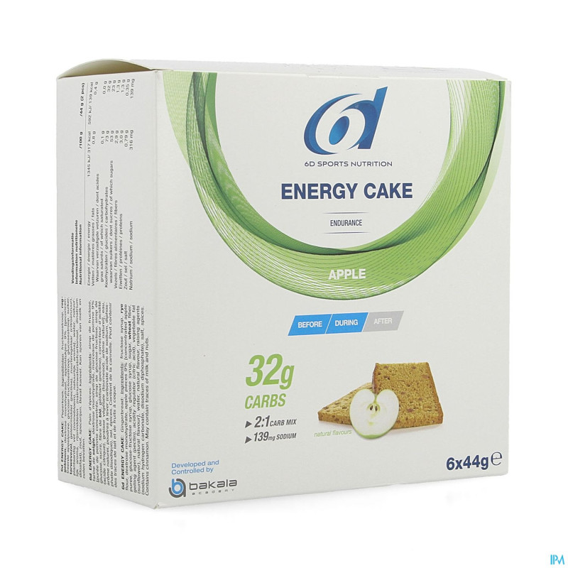 6d sixd energy cake apple    6x44g
