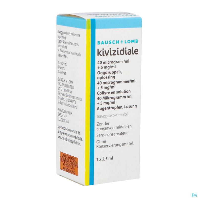 Kivizidiale 40mcg/ml + 5mg/ml collyre sol 1x2,5ml